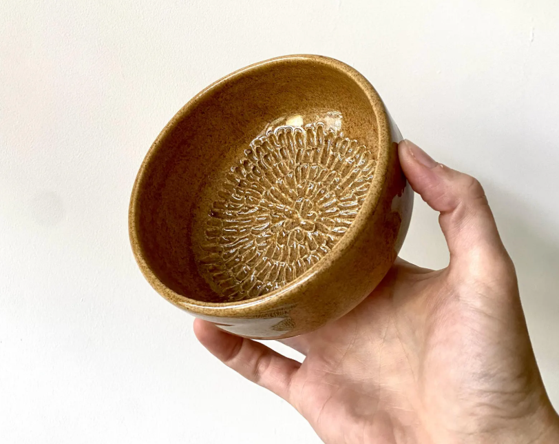 Handmade Ceramic Garlic grater bowl