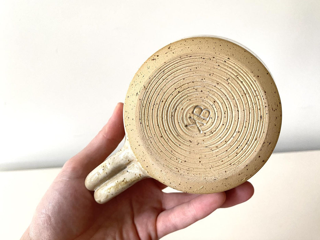 Handmade Stoneware Coffee Mug: Rustic Ceramic Cappuccino Cup