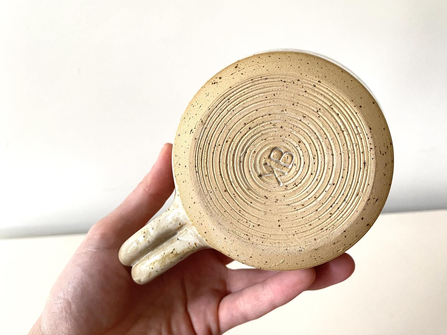 Handmade Stoneware Coffee Mug: Rustic Ceramic Cappuccino Cup