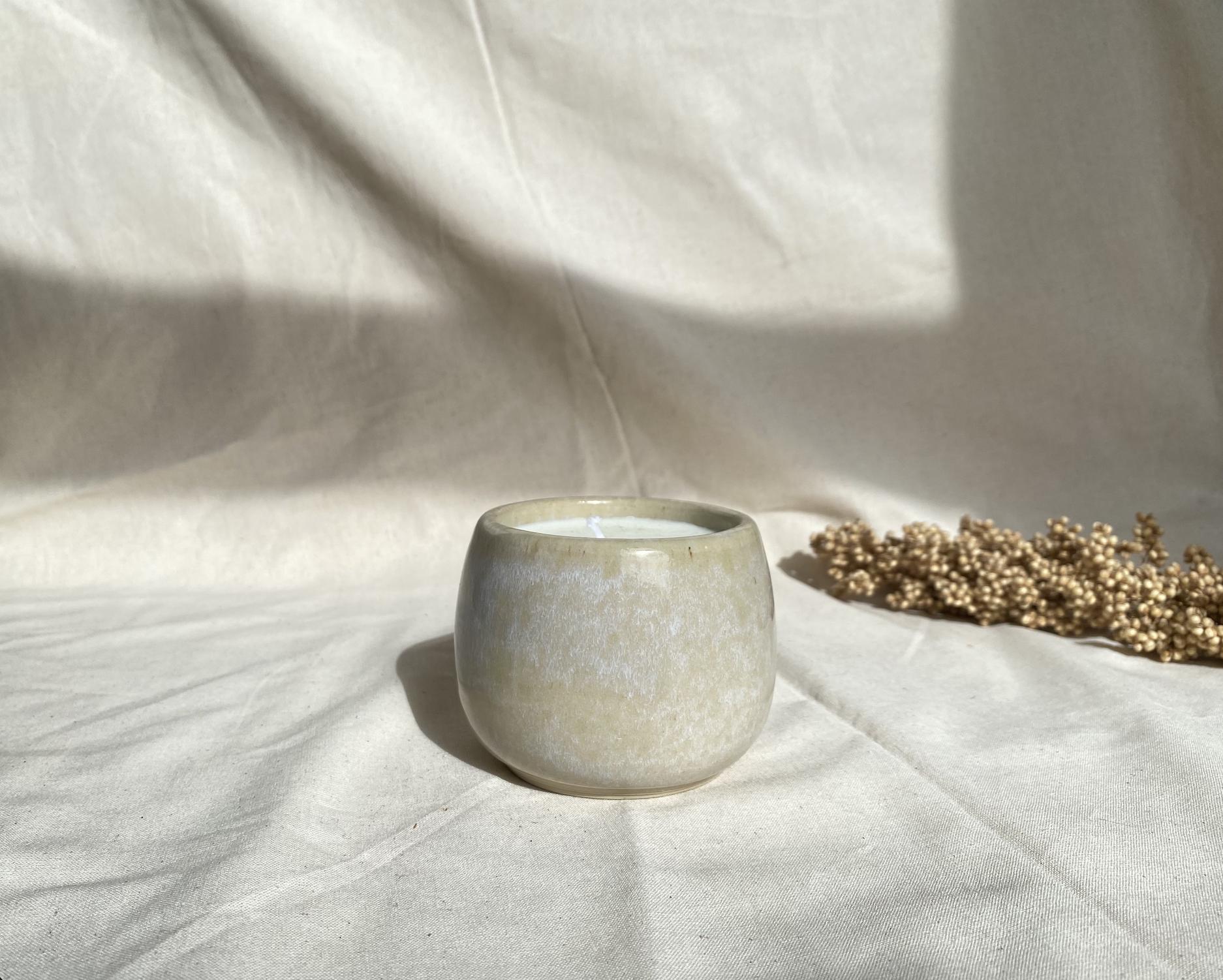 Eucalyptus Soy Wax Candle: Handmade Ceramic Cup, Non-Toxic