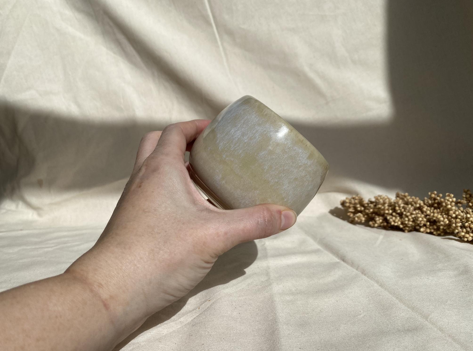 Eucalyptus Soy Wax Candle: Handmade Ceramic Cup, Non-Toxic