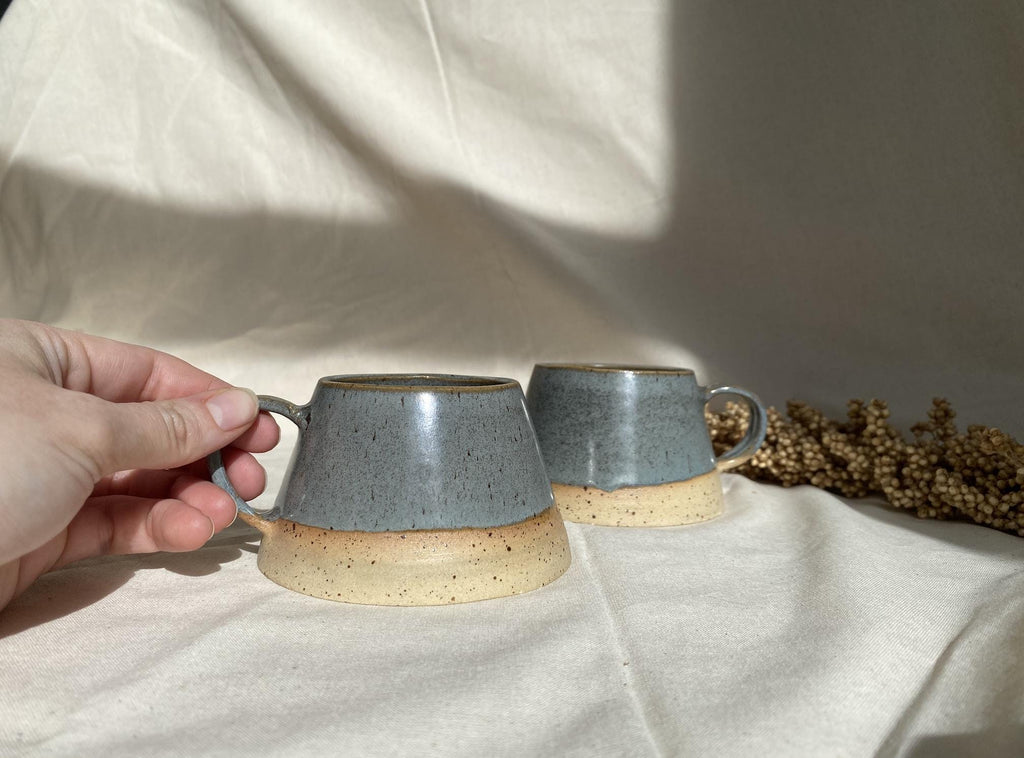 Handmade Stoneware Coffee Mug: Modern Midnight Blue Ceramic Cup