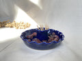 Handmade Ceramic Olive Dish: Blue Glaze Appetizer Plate