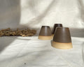 Handmade Ceramic Bud Vase: Chestnut Glaze, Minimalist Decor