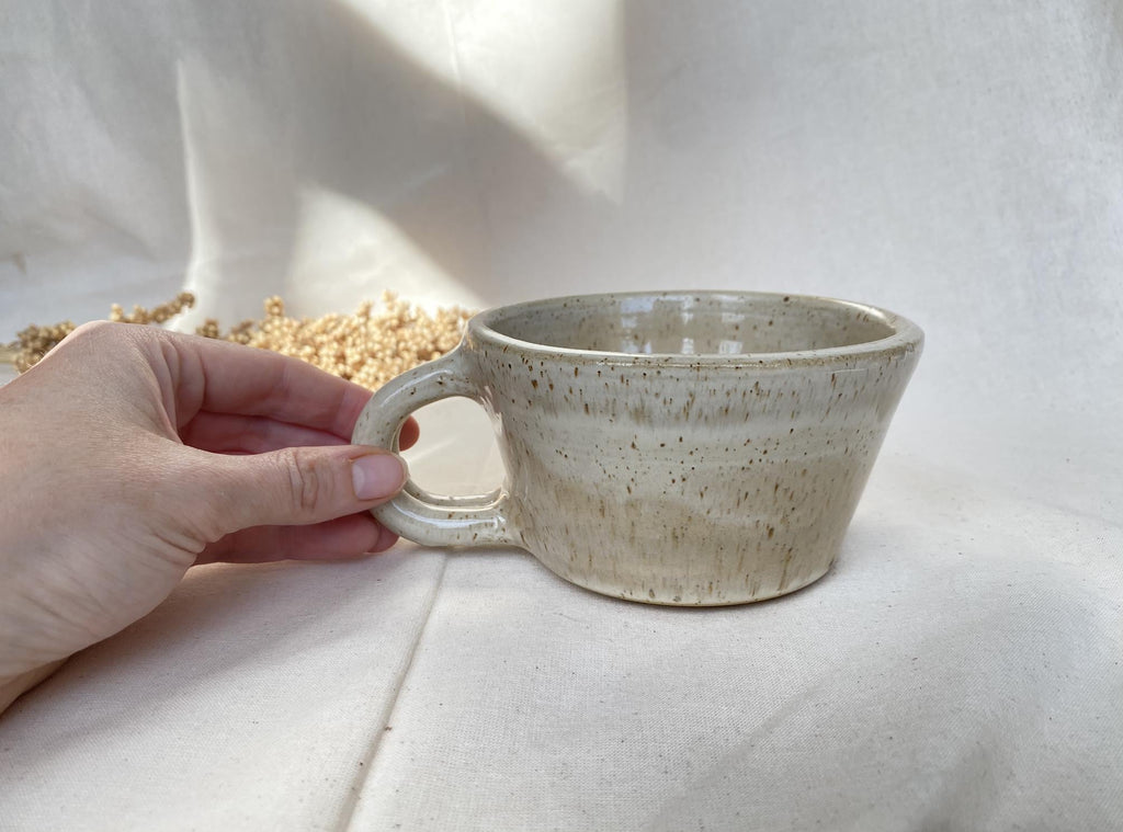 Handmade Stoneware Coffee Mug: Rustic Ceramic Cappuccino Cup