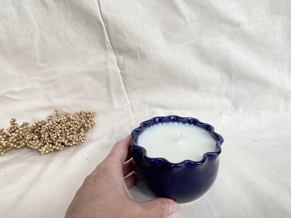 Soy Wax Candle: Handmade Ceramic Cup, Non-Toxic