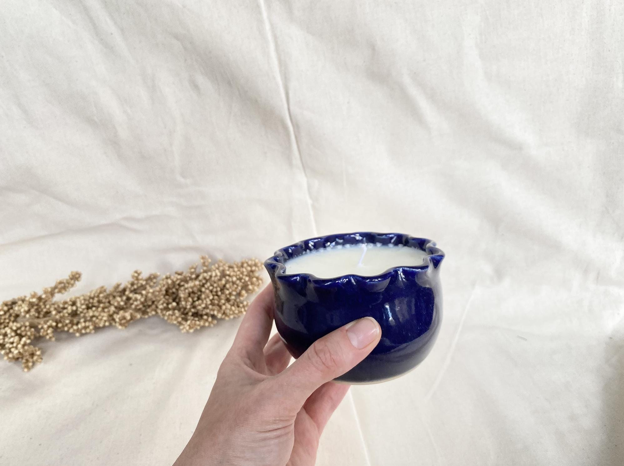 Soy Wax Candle: Handmade Ceramic Cup, Non-Toxic