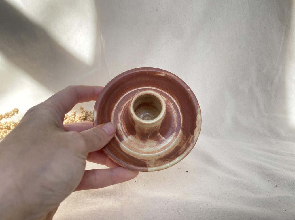 Handmade Ceramic Candle Stick Holder: Rustic Taper Holder