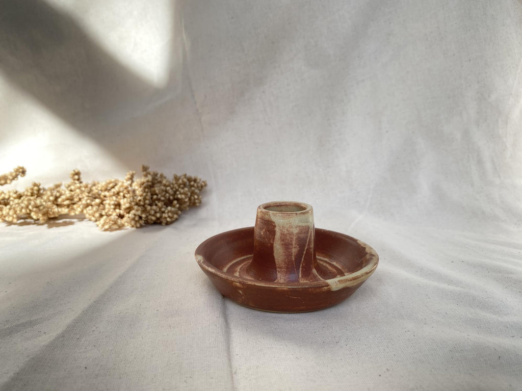 Handmade Ceramic Candle Stick Holder: Rustic Taper Holder
