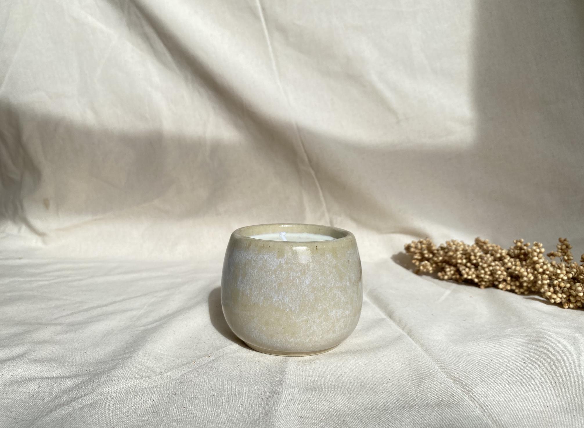 Eucalyptus Soy Wax Candle: Handmade Ceramic Cup, Non-Toxic