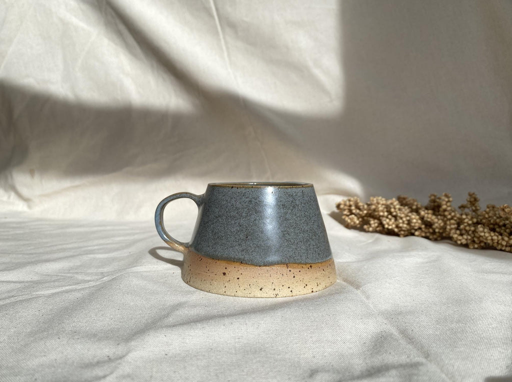 Handmade Stoneware Coffee Mug: Modern Midnight Blue Ceramic Cup