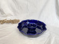 Handmade Stoneware Chip and Dip Bowl: Deep Blue Pierogi Plate