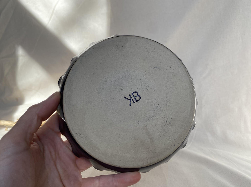 Handmade Ceramic Olive Dish: Blue Glaze Appetizer Plate