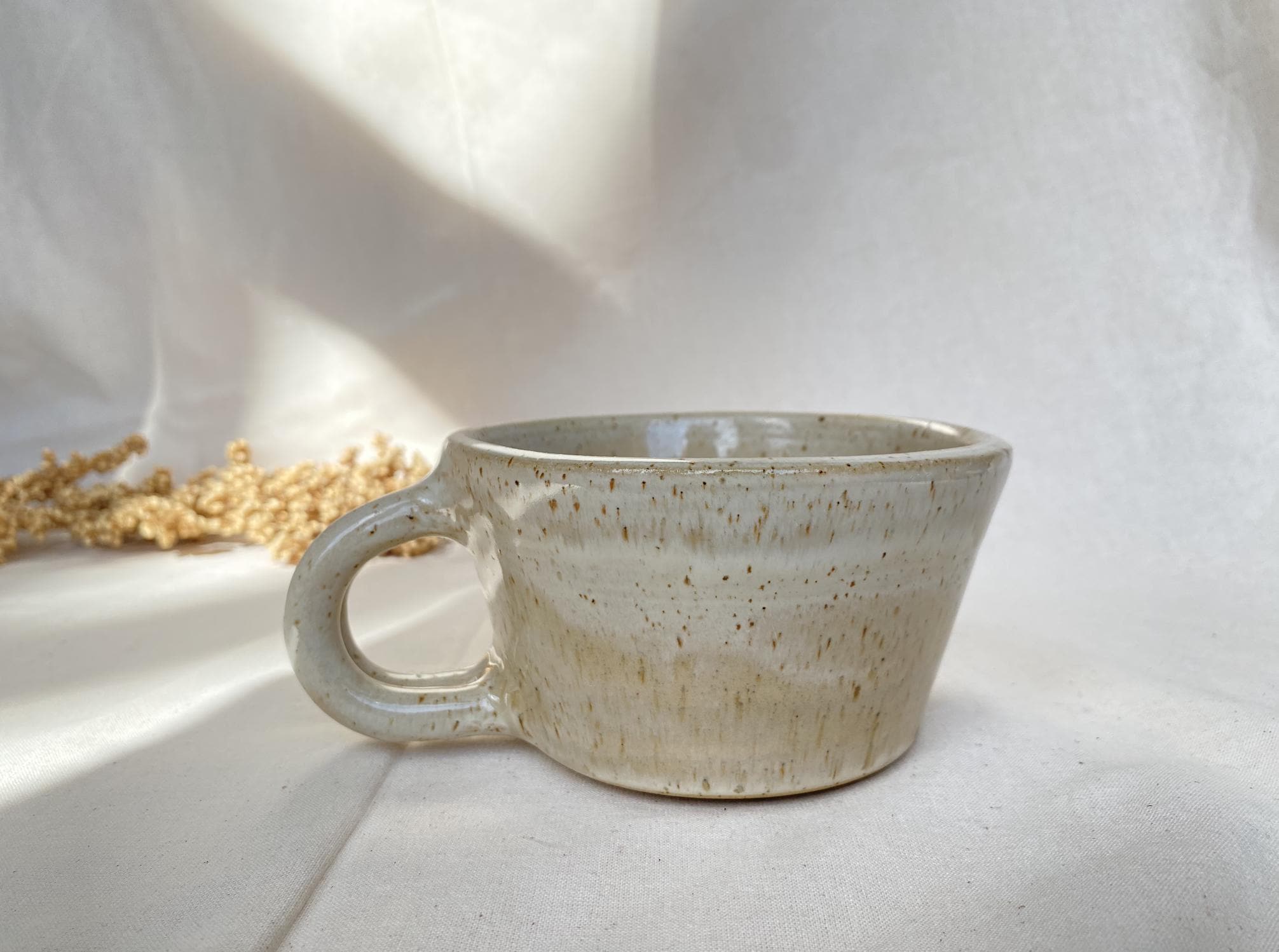 Handmade Stoneware Coffee Mug: Rustic Ceramic Cappuccino Cup
