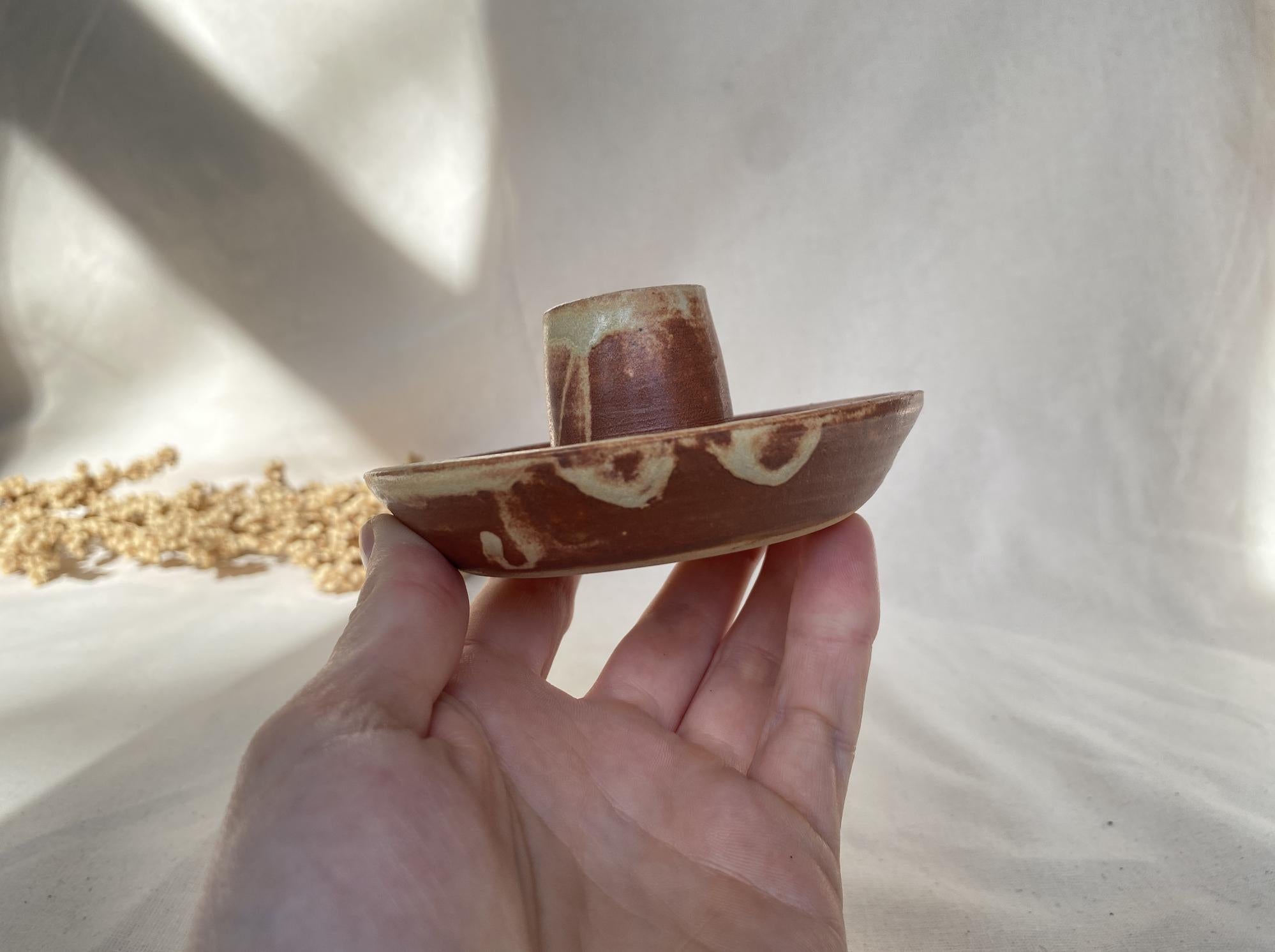 Handmade Ceramic Candle Stick Holder: Rustic Taper Holder