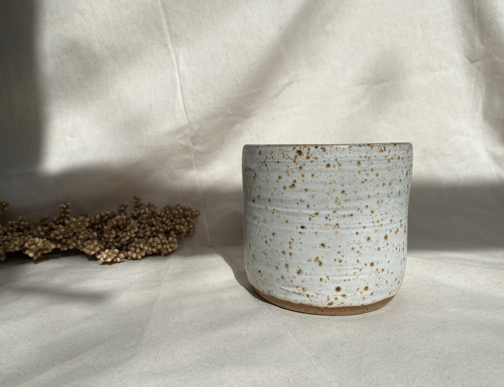 Handmade Speckled Ceramic Planter Pot: Neutral Indoor Planter