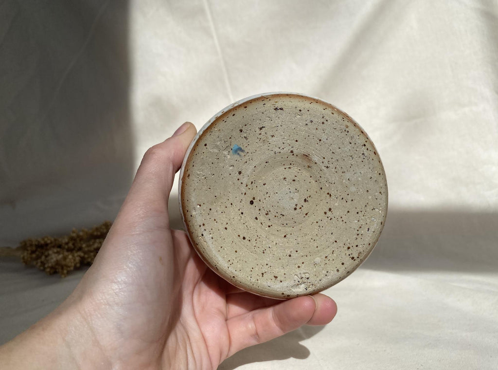 Handmade Speckled Ceramic Planter Pot: Neutral Indoor Planter
